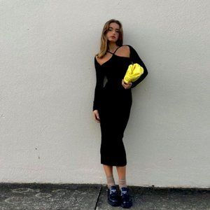 NWT sexy open shoulder midi dress